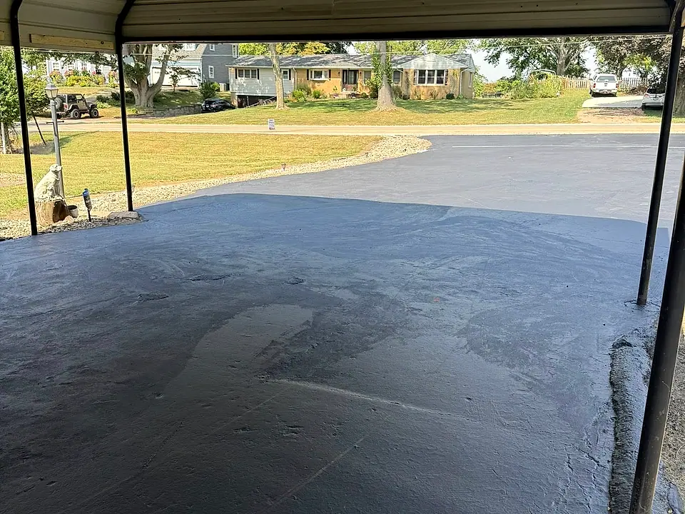 Wide commercial lot, freshly sealed and striped